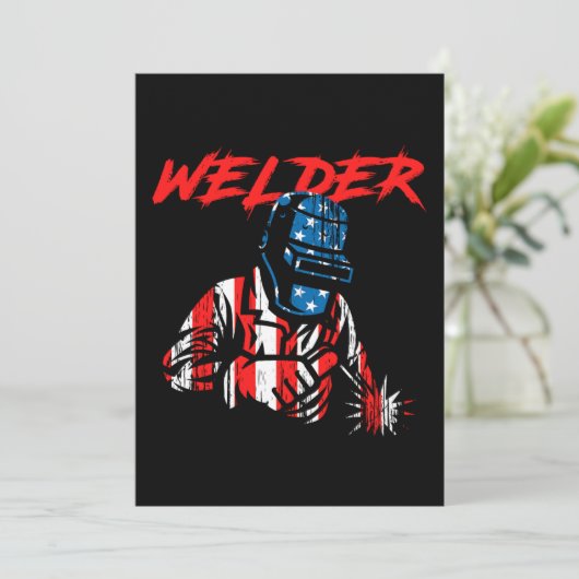 Welder Profession American Flag Metal Welding Gift Kaart (Staand voorkant)