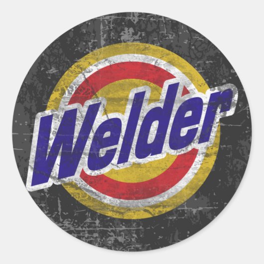 Welder Ronde Sticker (Voorkant)