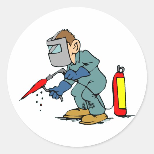 Welder Ronde Sticker (Voorkant)