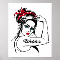 Welder Rosie De Riveter Pin Up