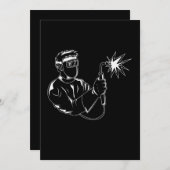 Welder Silhouette Cute Shadow Craftsman Gifts Aankondiging (Voorkant / Achterkant)