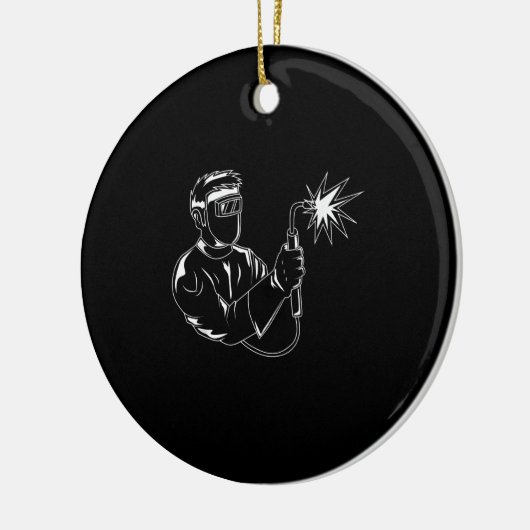 Welder Silhouette Cute Shadow Craftsman Gifts Keramisch Ornament (Links)