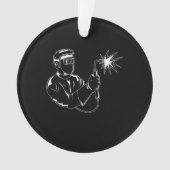 Welder Silhouette Cute Shadow Craftsman Ornament (voorkant)