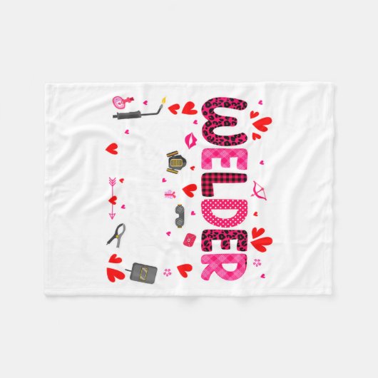 Welder Squad Cute Tools Hearts Costume Valentines  Fleece Deken (Voorkant (Horizontaal))