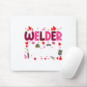 Welder Squad Cute Tools Hearts Costume Valentines  Muismat (Met muis)