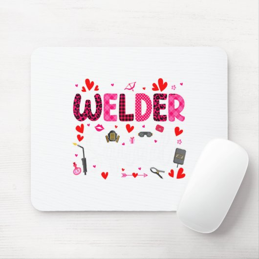 Welder Squad Cute Tools Hearts Costume Valentines Muismat (Met muis)