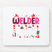 Welder Squad Cute Tools Hearts Costume Valentines Muismat (Voorkant)