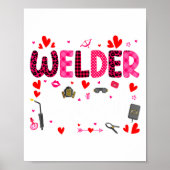 Welder Squad Cute Tools Hearts Costume Valentines  Poster (Voorkant)
