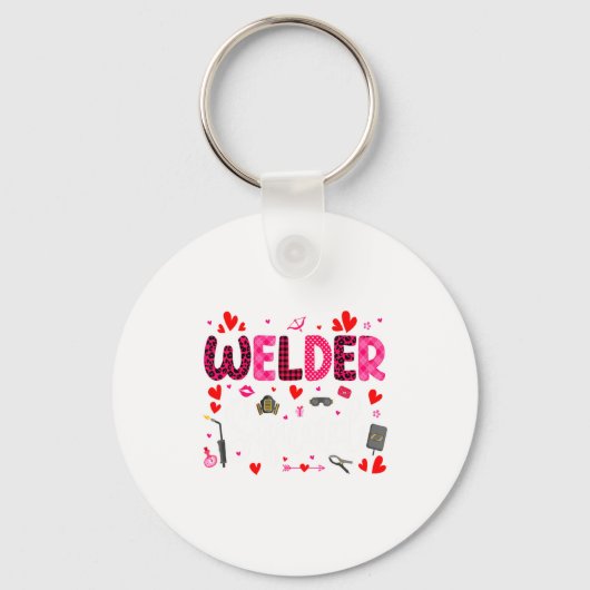 Welder Squad Cute Tools Hearts Costume Valentines  Sleutelhanger (Voorkant)