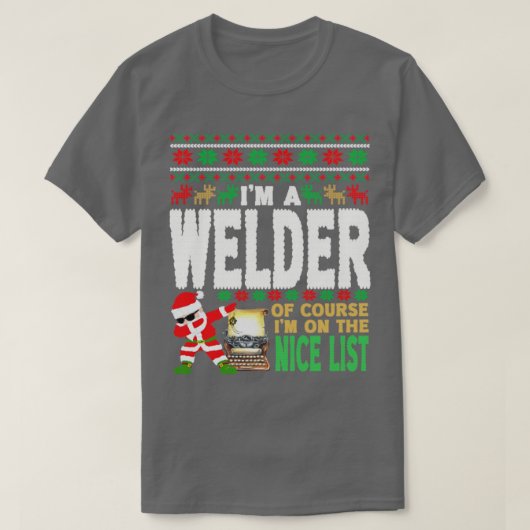 Welder Ugly Kerstmis Welder Gift T-shirt (Design voorkant)