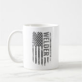 Welder USA Flag Distressed design Koffiemok (Links)