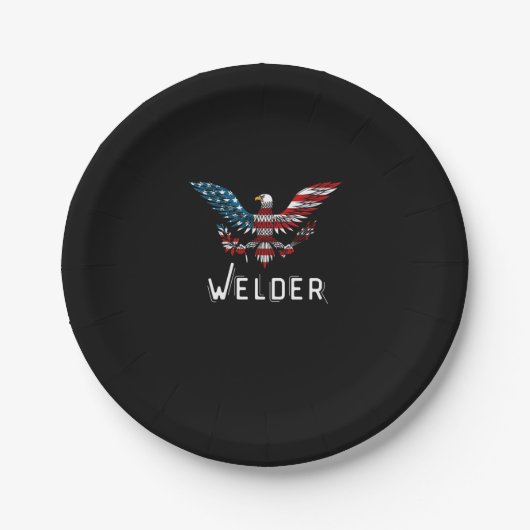 Welder Usa-vlag Papieren Bordje (Voorkant)