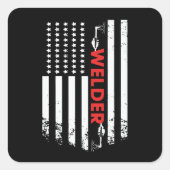 Welder Vierkante Sticker (Voorkant)
