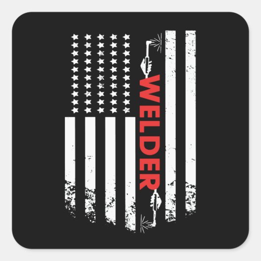 Welder Vierkante Sticker (Voorkant)