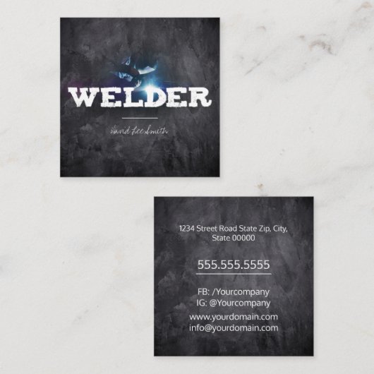 Welder Vierkante Visitekaartje (Voorkant / Achterkant)