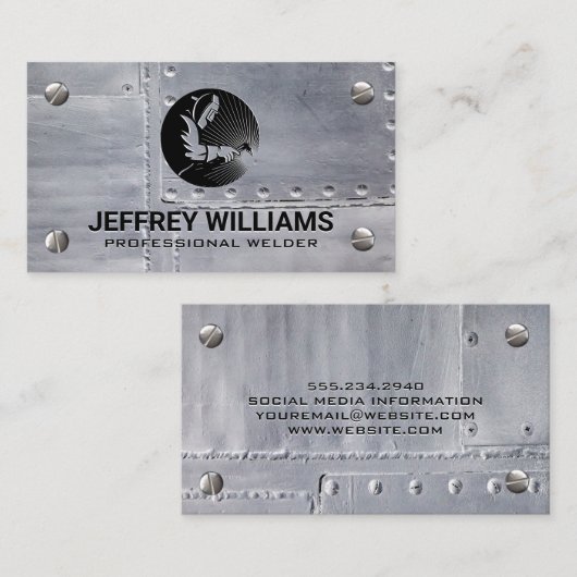 Welder | Visitekaartje van metalen rivets (Voorkant / Achterkant)