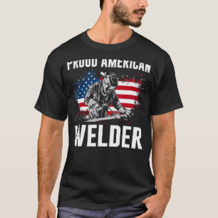 Welder voor mannen Papa Proud American Welder T-shirt