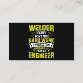 Welder, want ik denk niet aan hard werken als ik d visitekaartje (Achterkant)