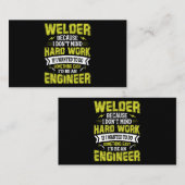 Welder, want ik denk niet aan hard werken als ik d visitekaartje (Voorkant / Achterkant)