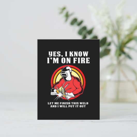 Welder weet dat ik in brand sta bedankkaart (Staand voorkant)