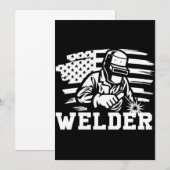 Welder Welders American Flag Profession Job Gift Kaart (Voorkant / Achterkant)