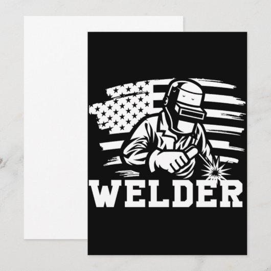 Welder Welders American Flag Profession Job Gift Kaart (Voorkant / Achterkant)