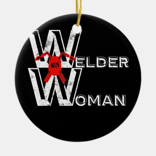 Welder Woman Vrouw Welft Gift Dames Weld Tech Keramisch Ornament (Voorkant)