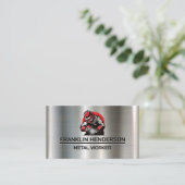 Welder Working on Metal | Fabrication Visitekaartje (Staand voorkant)