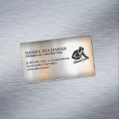 Welder Working on Steel | Metallic Background Magnetisch Visitekaartje (Voorbeeld)