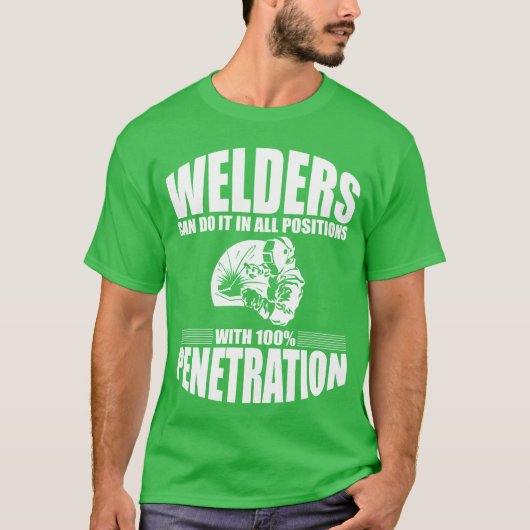Welders Can Do It In All Positions Back retro T-shirt (Voorkant)
