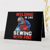 Welders kunnen het in alle posities doen Funny Wel Kaart (Gele Bloem)