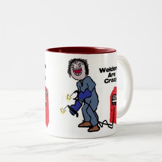 Welders zijn gek tweekleurige koffiemok (Voorkant rechts)