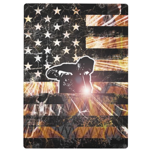 Welding Flag Sparks & Flames Klembord (Achterkant)