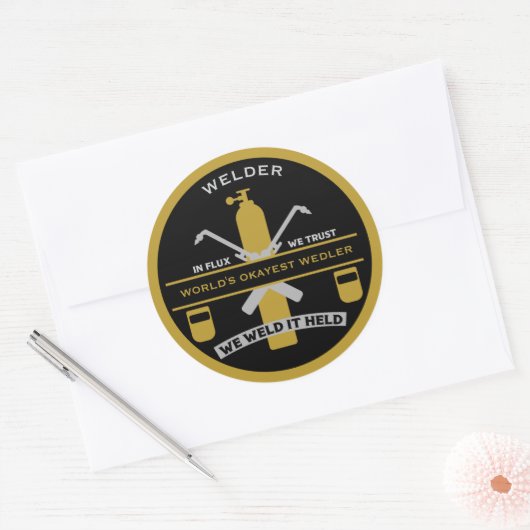 Welding Humor Gift Ronde Sticker (Envelop)