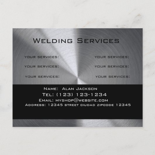 Welding Services Business card editable Briefkaart (Voorkant)