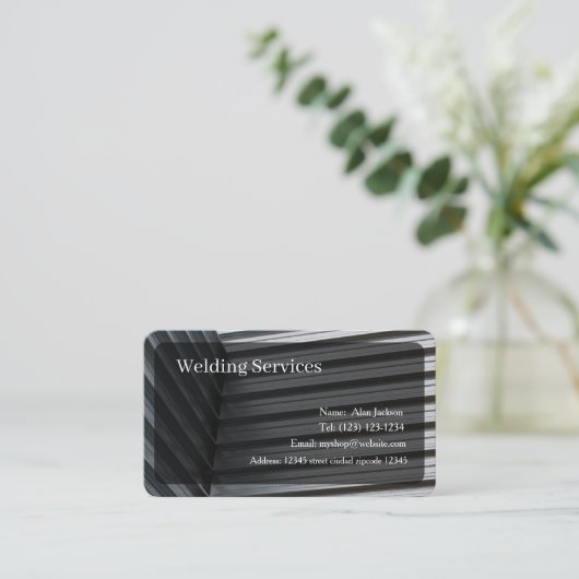 Welding Services Business card editable Visitekaartje (Staand voorkant)