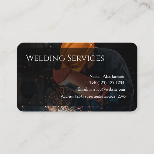 Welding Services Business card editable Visitekaartje (Voorkant)