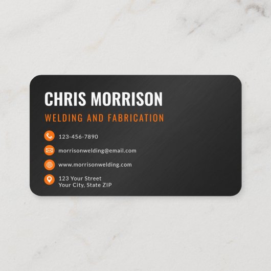 Welding Welder Fabricator Visitekaartje (Achterkant)
