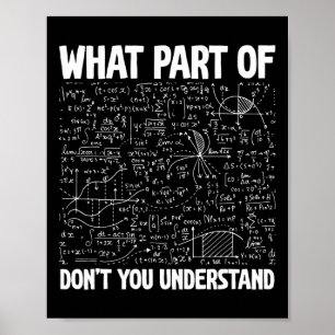 Welk deel begrijp je niet Grappige wiskunde Wiskun Poster