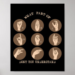 Welk deel van begrijp je niet ASL gebarentaal Poster