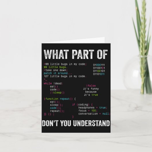 Welk deel van 'begrijp je niet' Informatica Kaart (Voorkant)
