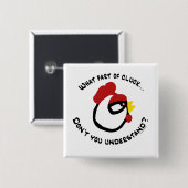 Welk deel van Cluck.. Vierkante Button 5,1 Cm (Voorkant /achterkant)