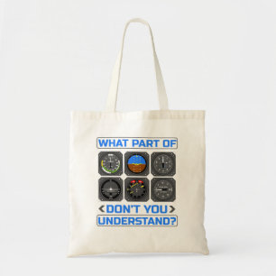 Welk deel van de instrumenten van de vliegtuigpilo tote bag
