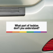 Welk deel van lesbisch bumpersticker (Op auto)