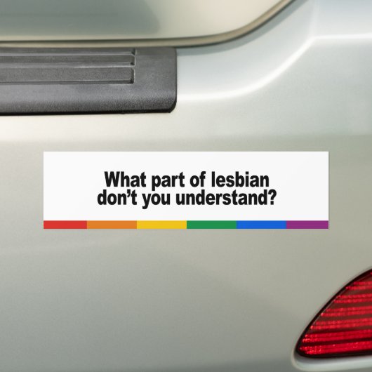 Welk deel van lesbisch bumpersticker (Op auto)