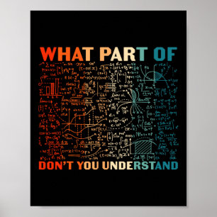 Welk deel van niet begrijp je Funny Math Teach Poster