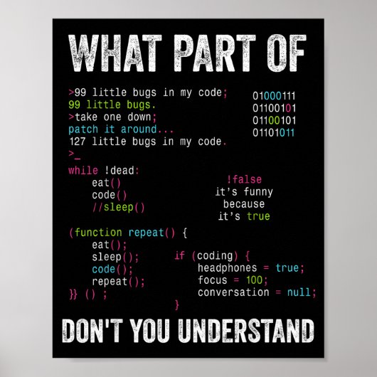 Welk deel van snap je niet Computerwetenschappen Poster (Voorkant)