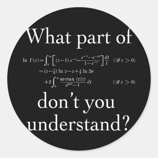 Welk deel van... Wit in het donker Ronde Sticker (Voorkant)