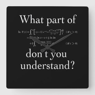 Welk deel van... Wit in het donker Vierkante Klok