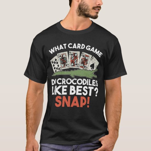 Welk kaartspel zijn krokodillen het beste? Magneti T-shirt (Voorkant)
